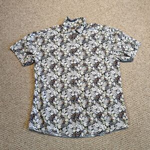 J Crew Secret Wash Button Down Shirt Mens Medium Tropical Resort Vacation